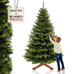 Weihnachtsbaum künstlich I Naturgetreue Nachbildung mit Spritzguss Elementen, massiver Echtholz-Ständer (künstlicher Christbaum, Tannenbaum)